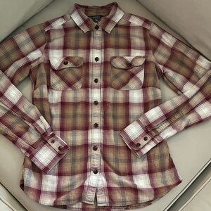 Eddie Bauer Plaid 100% Cotton Flannel Button Down Shirt